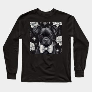 Black Staffy puppy Long Sleeve T-Shirt